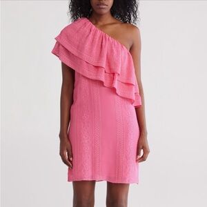 Trina Turk Pink One Shoulder Dress